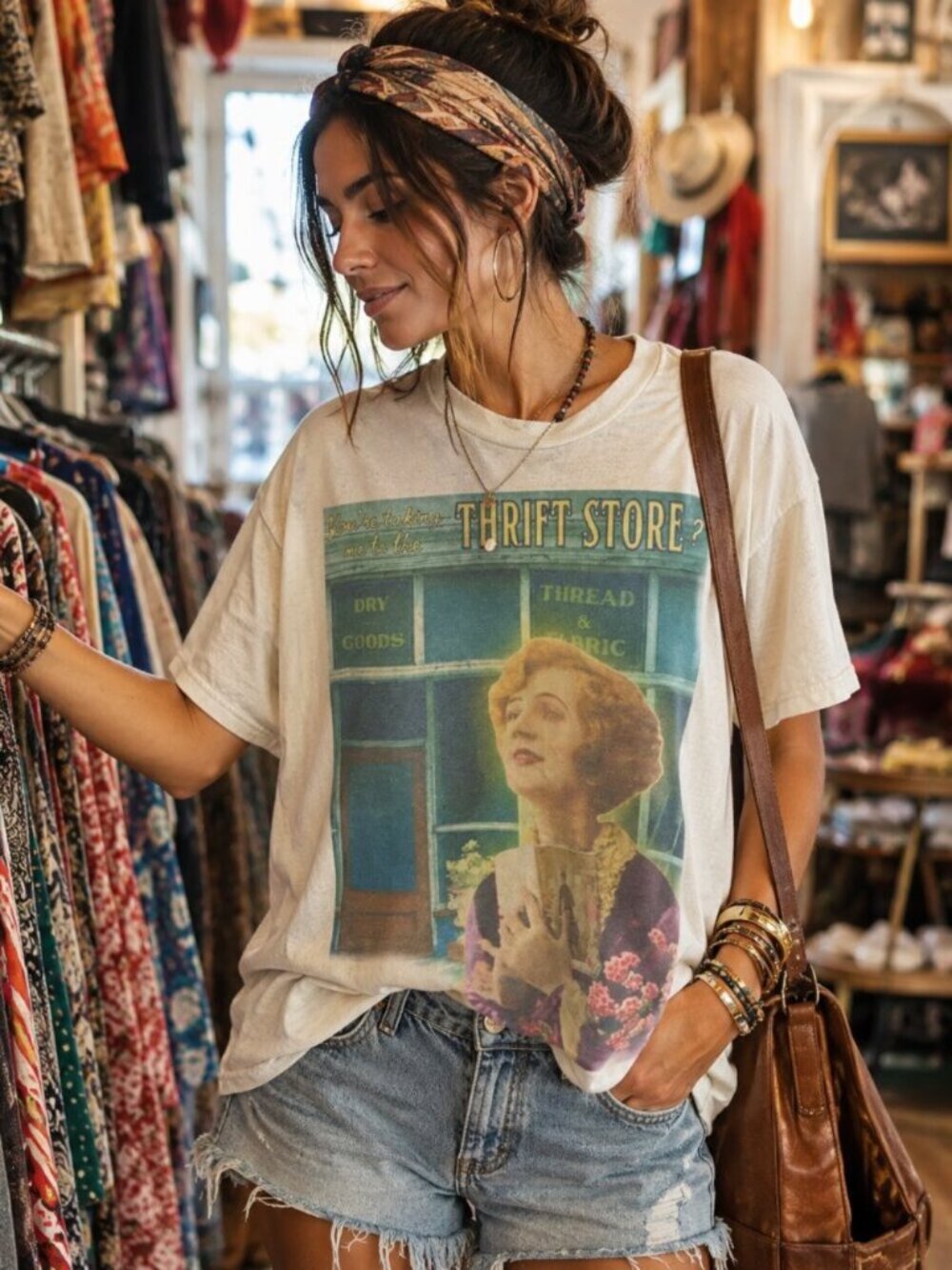 T-shirt Hatman's Originals luxury Thrift Store Vintage Graphic Short Sleeve Tee